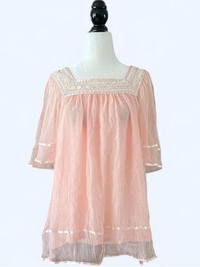 Vintage Pink Babydoll Top Coquette Ruffle Fairycore Sabrina Carpenter S